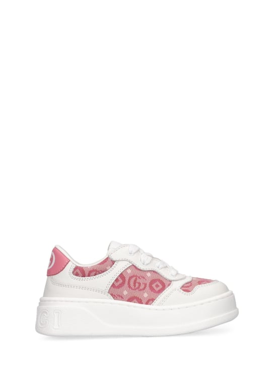 Gucci Leather & cotton lace-up sneakers