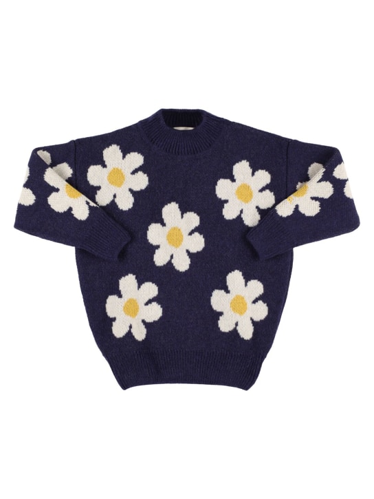 Bobo Choses Daisy print wool blend sweater