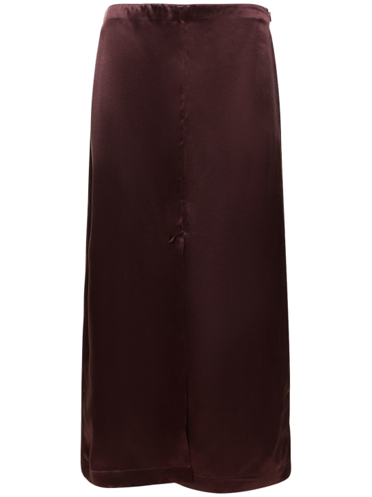 Loulou De Saison: Gonna midi Lys in misto seta - Bordeaux - women_0 | Luisa Via Roma