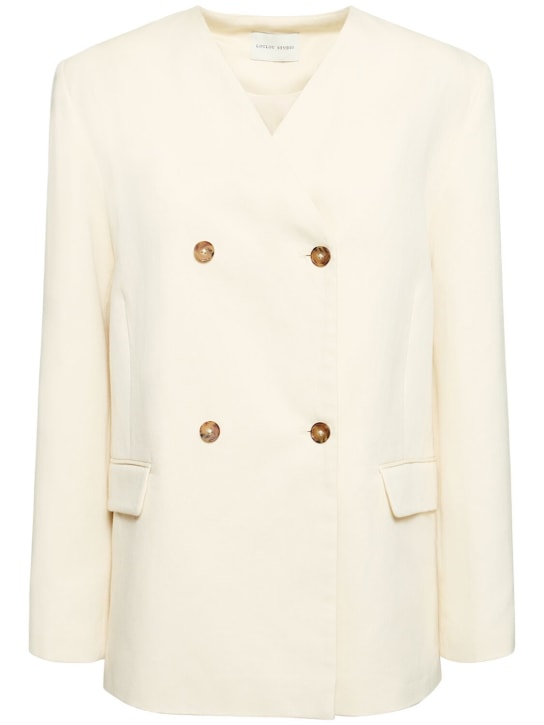 Loulou De Saison: Icha cotton & linen blazer - women_0 | Luisa Via Roma