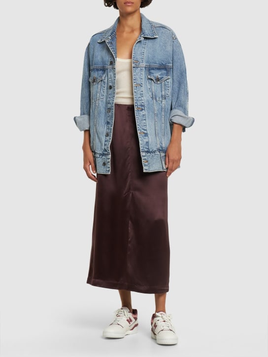 Loulou De Saison: Gonna midi Lys in misto seta - Bordeaux - women_1 | Luisa Via Roma