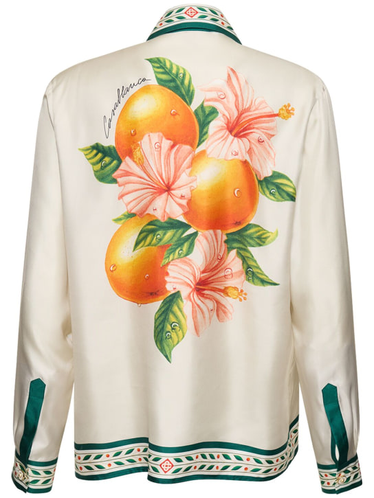 Casablanca Oranges en Fleur printed silk shirt