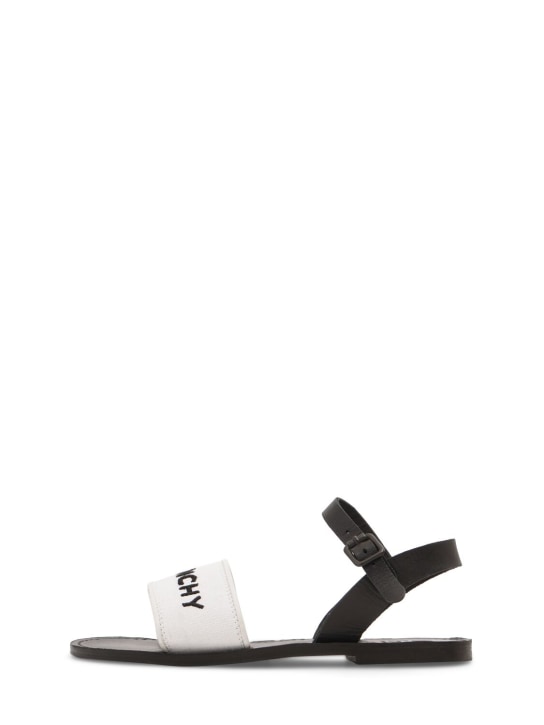 Givenchy Leather & canvas logo sandals