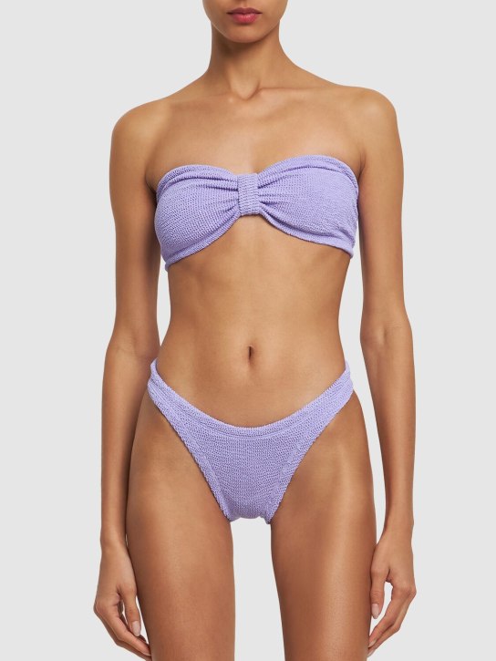Hunza G: Jean strapless bikini set - Lilac - women_1 | Luisa Via Roma