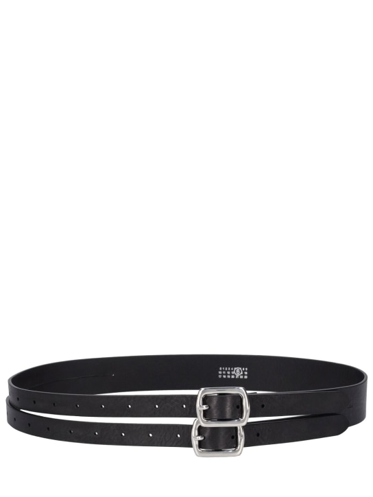 MM6 Maison Margiela Double buckle leather belt