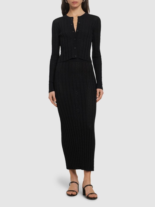 Loulou De Saison: Dera viscose blend long skirt - Black - women_1 | Luisa Via Roma
