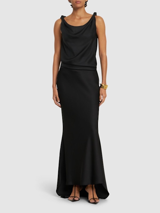 Loulou De Saison: Remy ドレープドシルクトップ - ブラック - women_1 | Luisa Via Roma