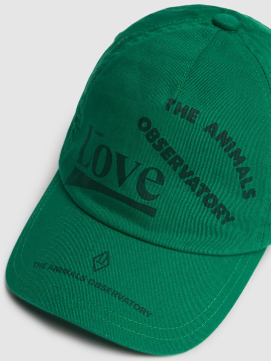 The Animals Observatory: Logo cotton baseball hat - Green - kids-boys_1 | Luisa Via Roma