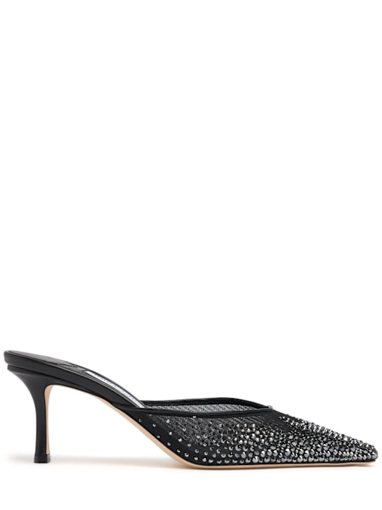 Jimmy Choo: 65mm Vivi mesh & crystal mules - women_0 | Luisa Via Roma