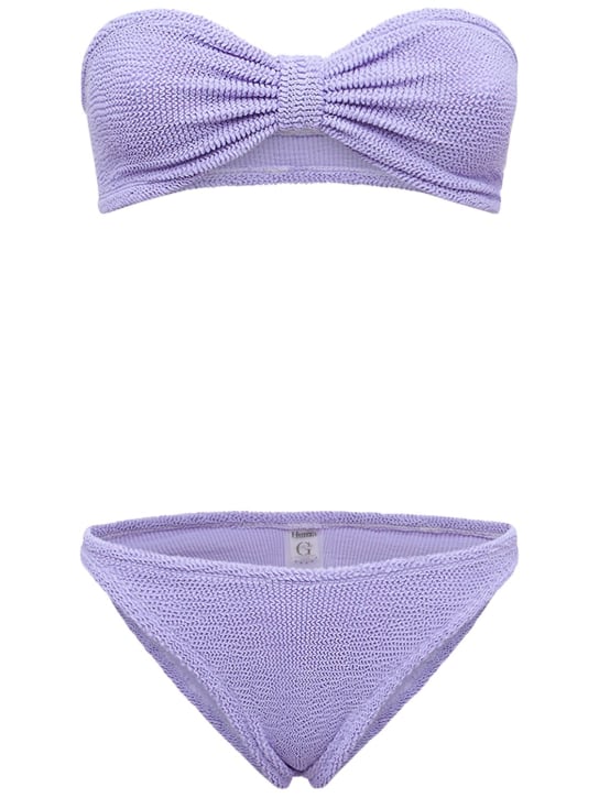 Hunza G: Jean strapless bikini set - Lilac - women_0 | Luisa Via Roma