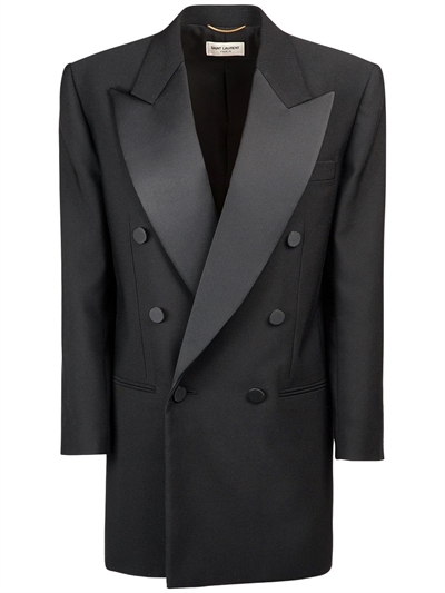 saint laurent: 礼服夹克 - 黑色 - women_0 | luisa via roma