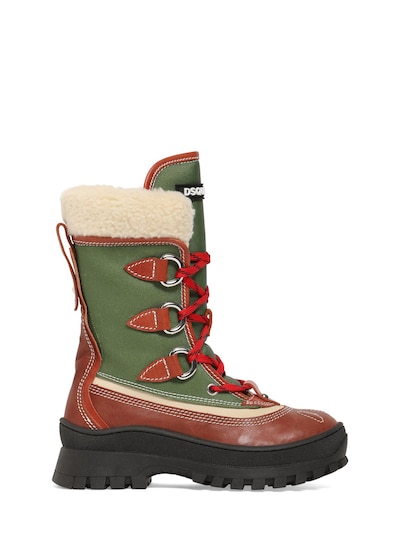 Dsquared2 Leather & tech snow boots