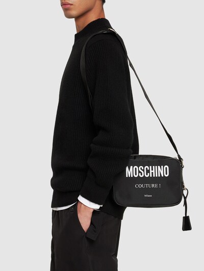 Moschino Logo print nylon cordura camera bag | vivatumusica.com