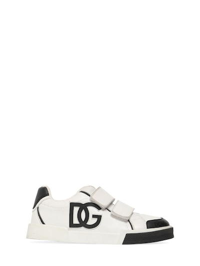 Dolce & Gabbana Logo print leather strap sneakers